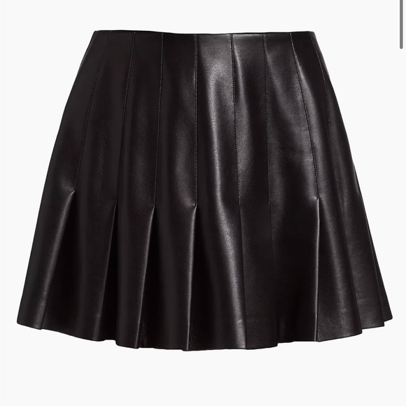 WORN ONCE Alice + Olivia Carter Vegan Leather Pleated Miniskirt - Picture 9 of 11